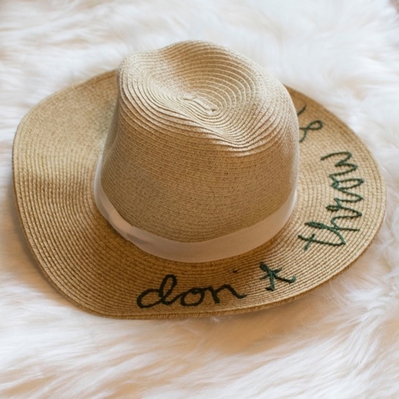 Embroidered Sun Hat Summer Straw Don\'t Throw Shade main image 4